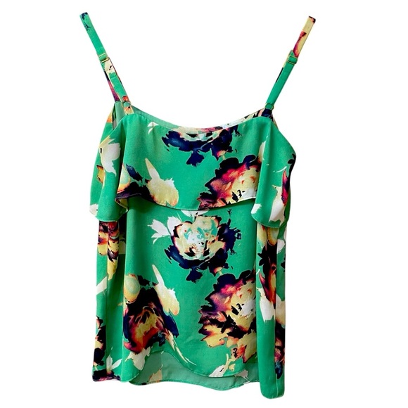 Cabi Tank Top Spaghetti Straps Green w/ Dark Red, Yellow, Navy Women’s Size XS - Picture 2 of 10